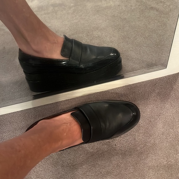 Robert Clergerie leather platform loafers shoes black size 36,5 made in France - Picture 12 of 12